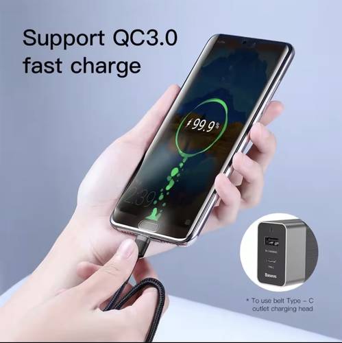 Baseus كابل USB-C 100 واط – شاحن سريع لهواتف آيفون 15 بلس/برو ماكس وماك بوك برو