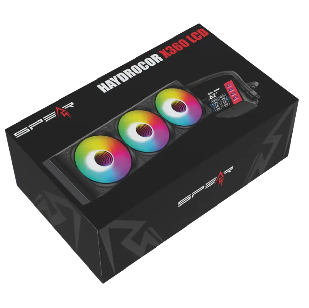 HydroCoreX360 – مبرد سائل بحجم 360 مم مع شاشة 4 بوصة وبرنامج تحكم ذكي