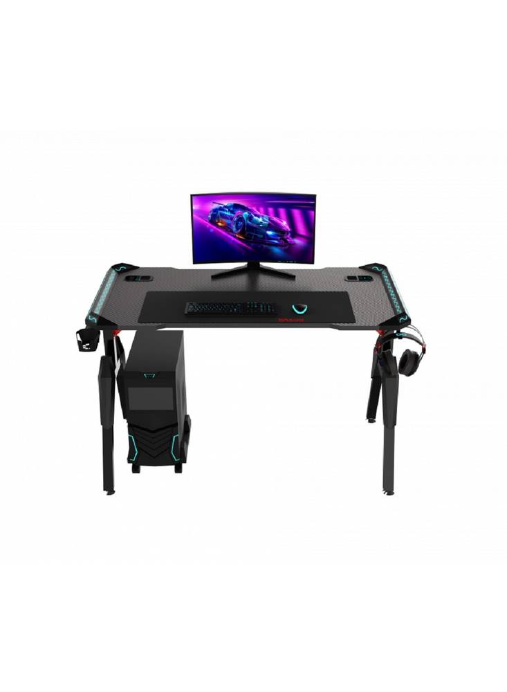 Highend Professional Gaming Table with LED RGB Lights 120cm - Black 