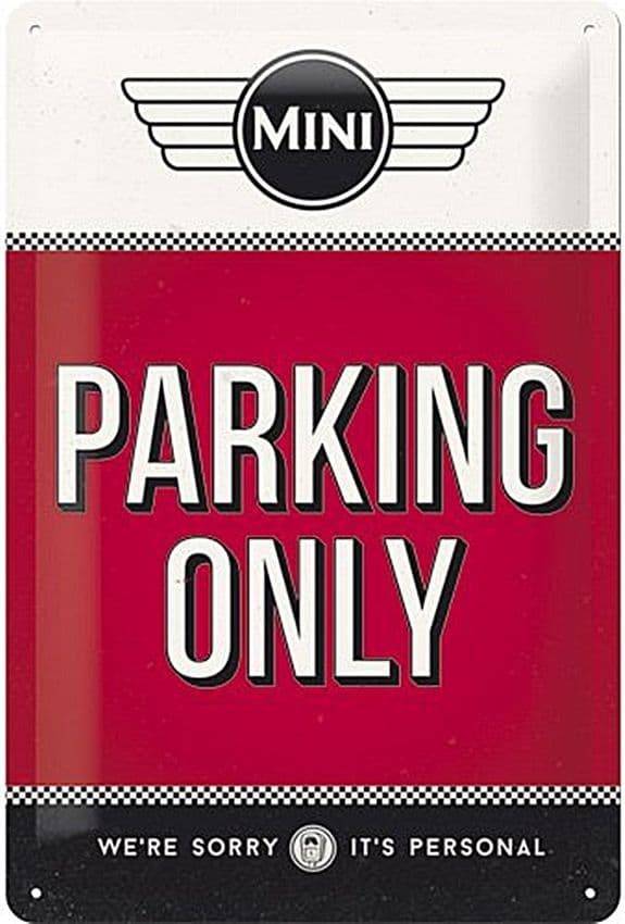 Mini Parking Only Embossed Metal Sign 300mm X 200mm