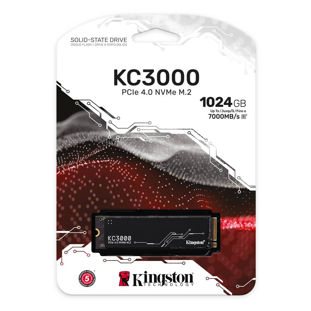 Kingston KC3000 PCIe 4.0 NVMe M.2 1024 GB SSD - High-Performance Storage speed upto 7000MB/s