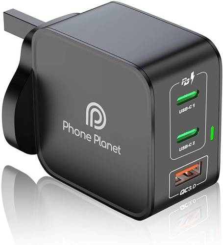 شاحن بتقنية USB، متوافق مع آيفون 15 وماك بوك برو وسامسونج جالكسي S23 ألترا وثينك باد وسيرفس برو من فون بلانيت