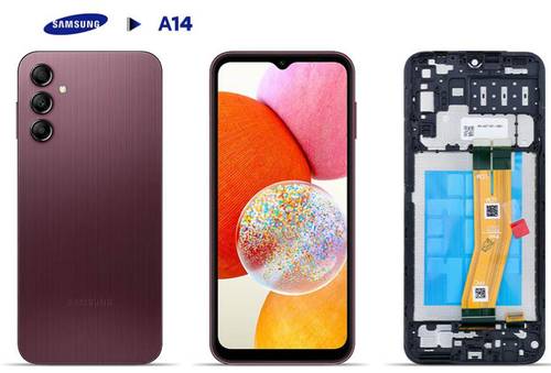 شاشة سامسونج Samsung A14 4G (A145P / A145R) اقتصادي مع فريم وبدون فريم