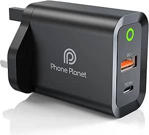 شاحن من فون بلانيت بتقنية USB، متوافق مع آي باد 9 وآي باد ميني 6، بمنفذين