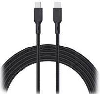 OKI Nylon Braided USB-C to USB-C Charging and Sync Cable Black and White Kevlar Core, 100 Watts, 1m Length