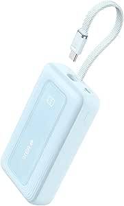 Anker Power Bank, 20000mAh, 30W, Built-in USB-C Cable, Black