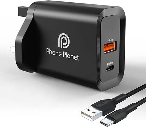 راس شاحن 30 واط بنفذ تايب سي وUSB من فون بلانت 