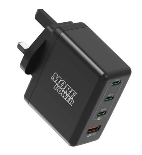 شاحن جدارى مور باور بتقنية ال GAN بمنفذ USB و3 منافذ بى دى 100 واط