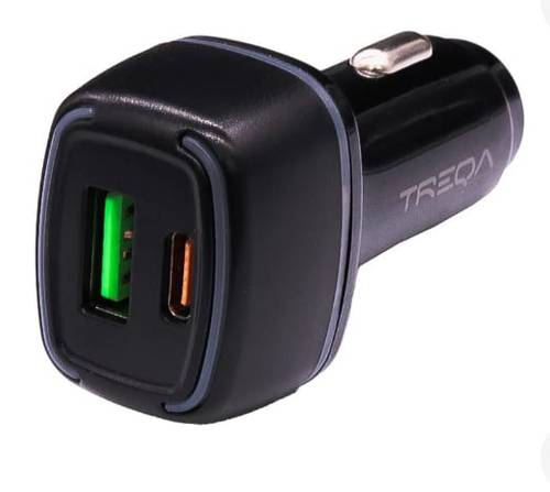 شاحن فيش سيارة بمنفذين USB يدعم الشحن السريع بقوة 20 واط