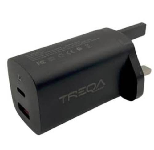 شاحن جداري سريع بمنفذين USB وتايب سي بقدرة 65 وات 