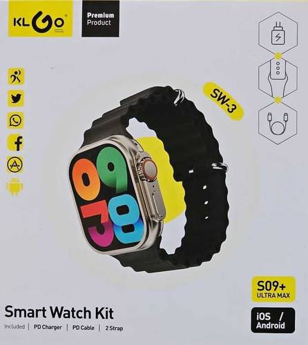 ساعة GLKO SW 3 الذكية مع حزامان وكابل PD وشاحن PD 