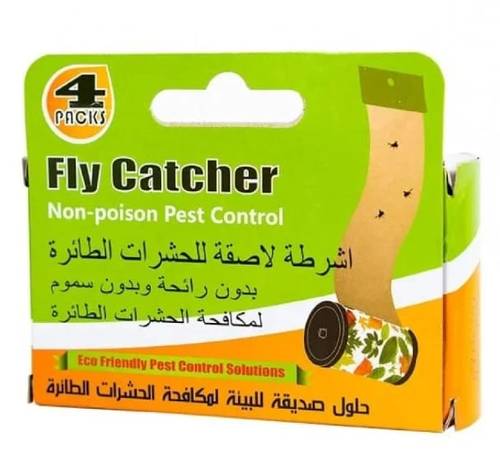 فلاى كاتشر أشرطة لاصقة فيلم للحشرات الطائرة والذباب 4 أشرطة لاصقة