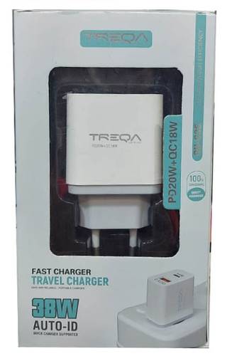 شاحن جداري فائق بموصل USB Type-C بقوة 38 واط