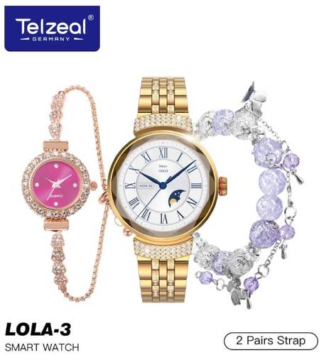 ساعة يد LOLA-3 للنساء مع زوجين سوار 