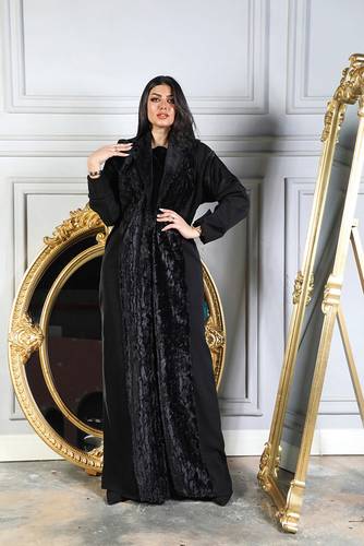 عبايا كتان اطراف فرو