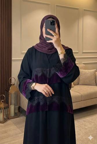 عباية كريب و مخمل 4001