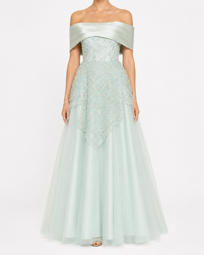 ‏Luxurious Green Dress