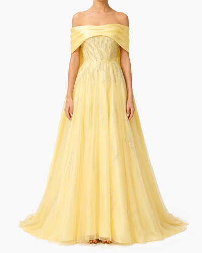 ‏Luxurious Yellow Dress