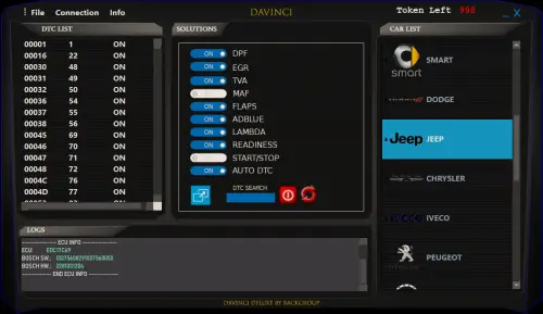 برنامج التعديل DaVinci Deluxe – Automotive Calibration Software and Engineering