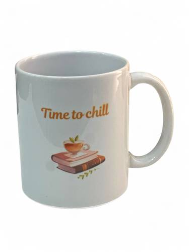 “Time to Chill” Mug – Cozy Tea & Book Vibes (11 oz)