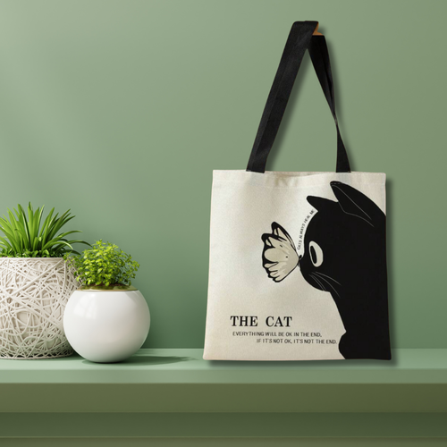 The Cat & Butterfly Tote Bag