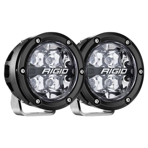 Rigid 360 Series LED Round Fog Light, 4 Inch, Spot Beam, RGBW Backlight, Pair