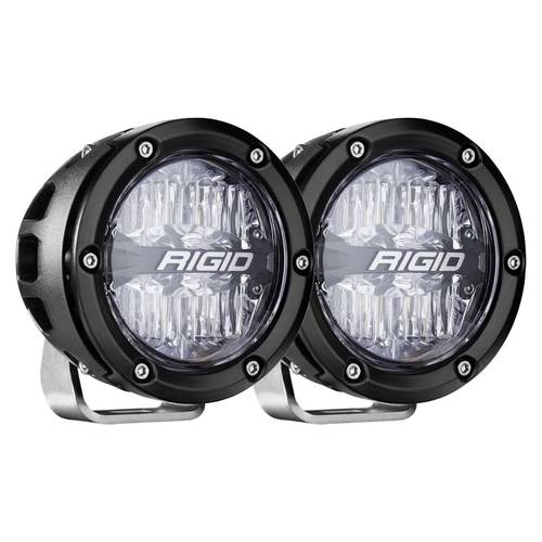 Rigid 360 Series LED Round Fog Light, 4 Inch, Driving Beam, RGBW Backlight, Pair