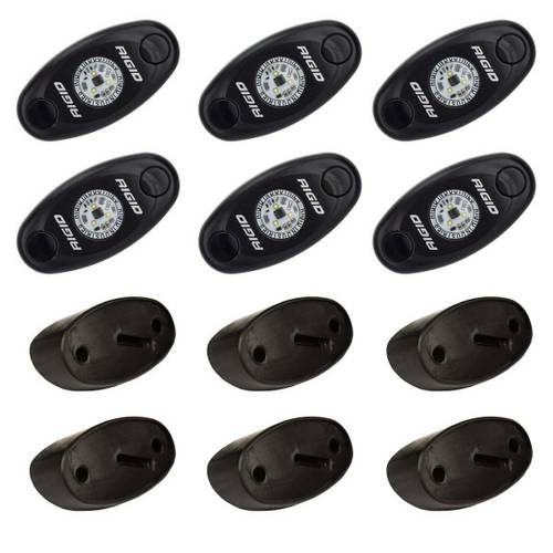 مجموعة مصابيح LED صخرية RIGID - كهرماني - 6 قطع