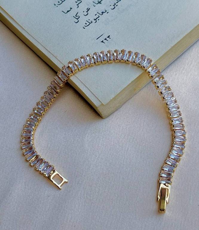 Wide tennis bracelet