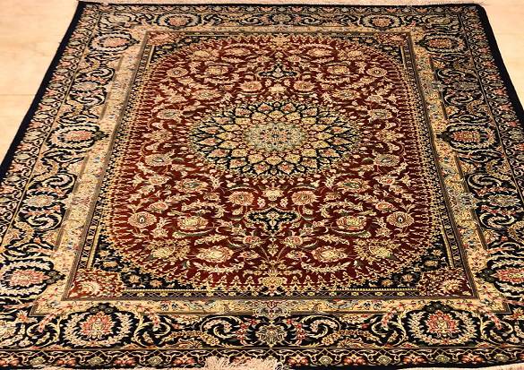سجاد قم حرير ايراني مقاس 130x200