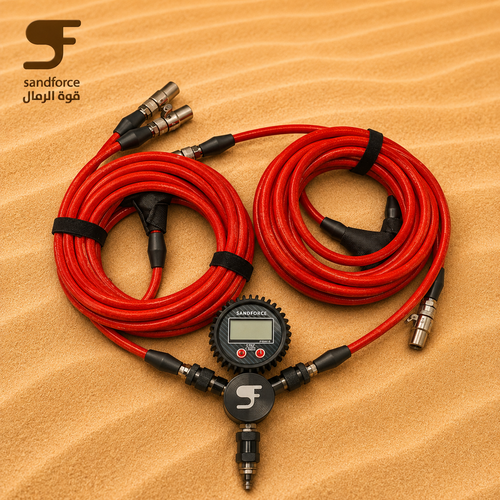 نظام تعبئة الأربع كفرات SandForce – لي هواء 7 متر مع مقياس ضغط ديجيتال