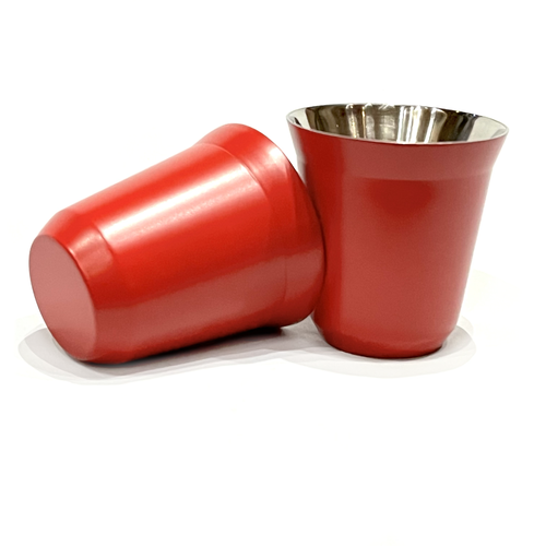 Espresso Design Thermally Insulated Coffee Mug - 160 ml - Light Red