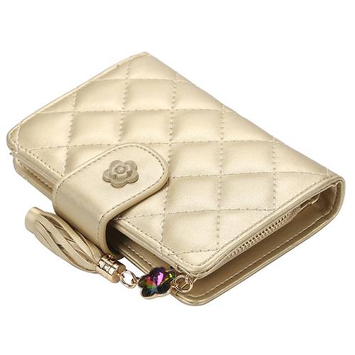 Women's Wallet With Multiple Card Slots - Golden