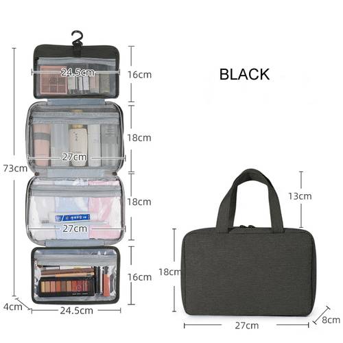 Travel Toiletry Bag - Black
