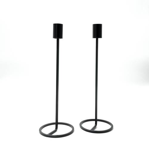 Elegant Candle Holders - Black - 2 Pieces