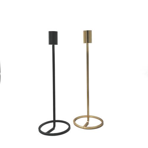 Elegant Candle Holders - Black and Gold - 2 Pieces