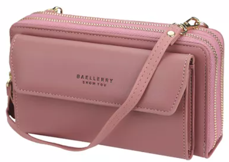 Women's Cross Body Clutch - Dark Pink