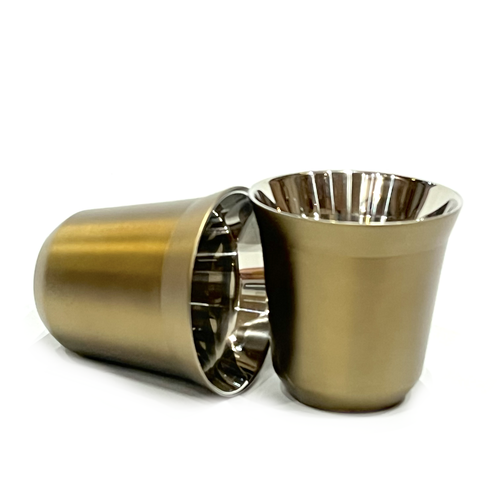 Espresso Thermally Insulated Capsule Coffee Mug - 80 ml - Golden