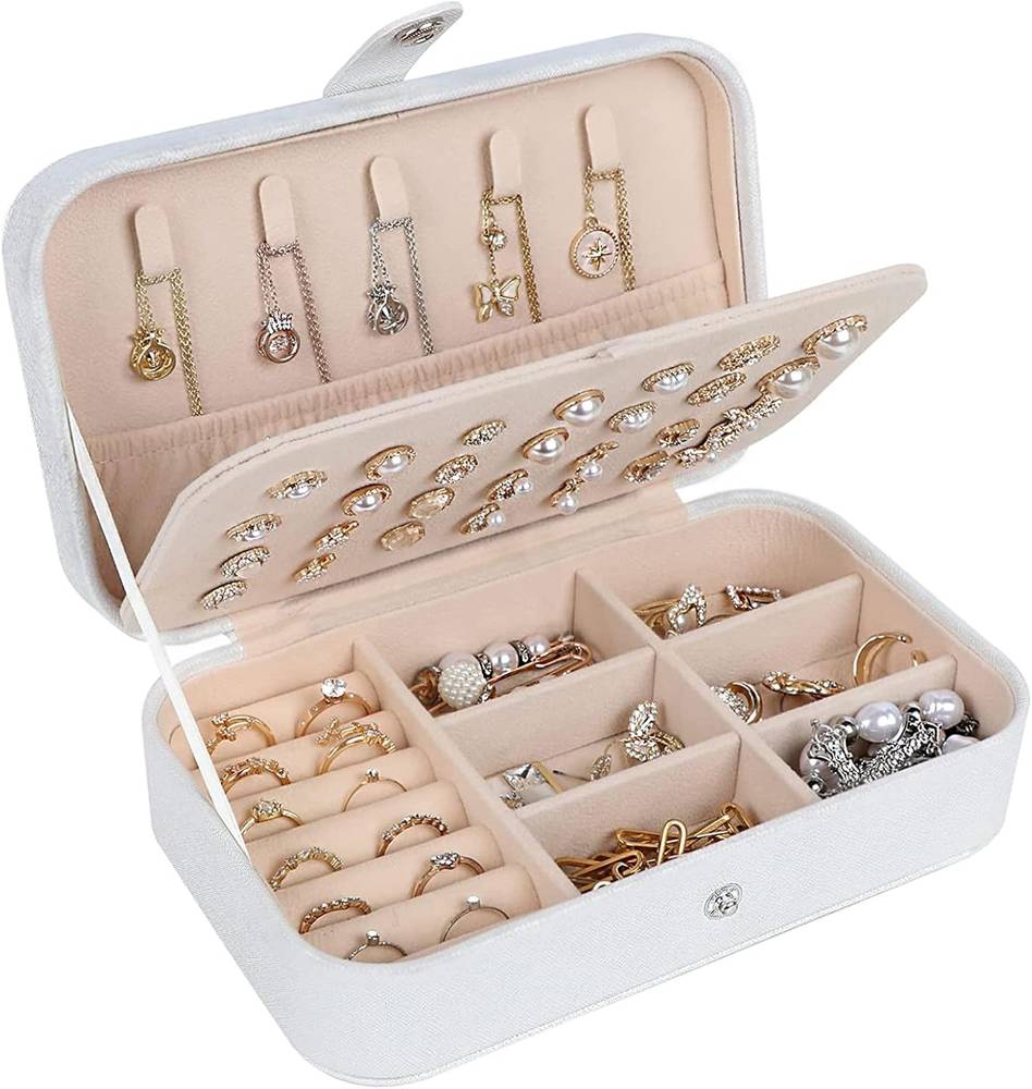 Practical Two-Layers Jewelry Bag - White