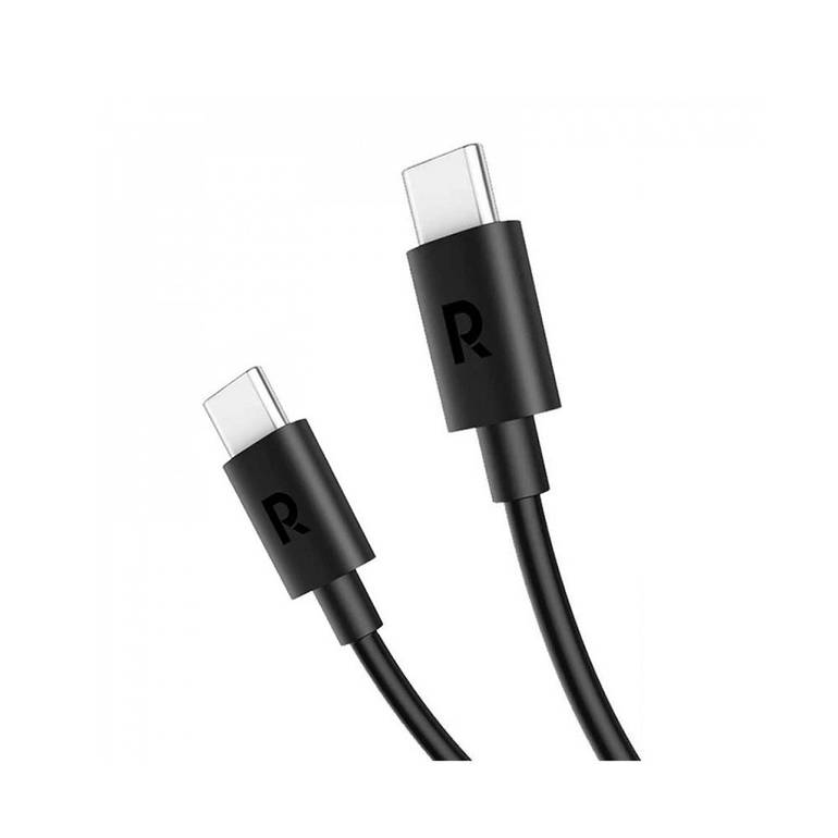 كيبل تايب سي USB-C إلى USB- C  من راف باور  - اللون أسود