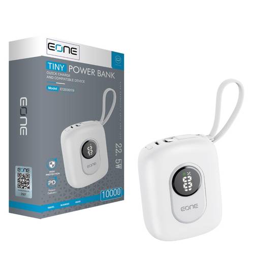 باور بنك EONE أصغر من بطاقة الصراف وشاشة رقمية