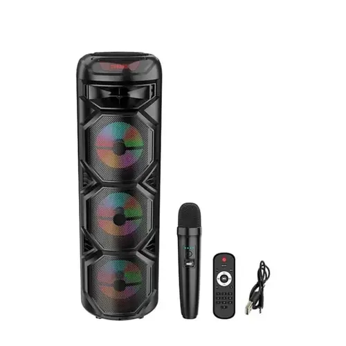 مكبر صوت حفلات ZQS8301 – سماعة بلوتوث لاسلكية مع إضاءة RGB، ريموت كنترول وميكروفون لاسلكي