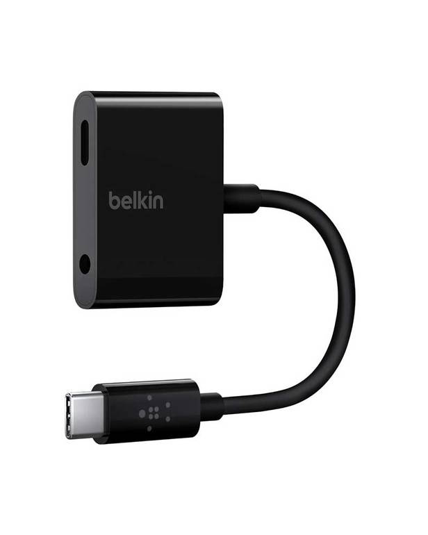 وصلة belkin USB-C إلى منفذ AUX ومنفذ USB-C 