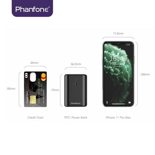 بطارية فان فون 10000 منفذين  USB-A - USB-C اسود 22.5 واط