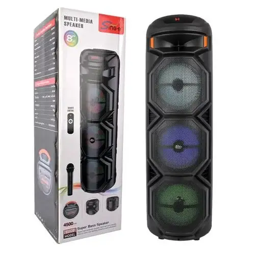مكبر صوت حفلات ZQS8301 – سماعة بلوتوث لاسلكية مع إضاءة RGB، ريموت كنترول وميكروفون لاسلكي