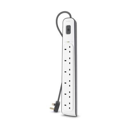 توصيلة كهربائية من بيلكن belkin  الطول 2 متر مع 6 منافذ.