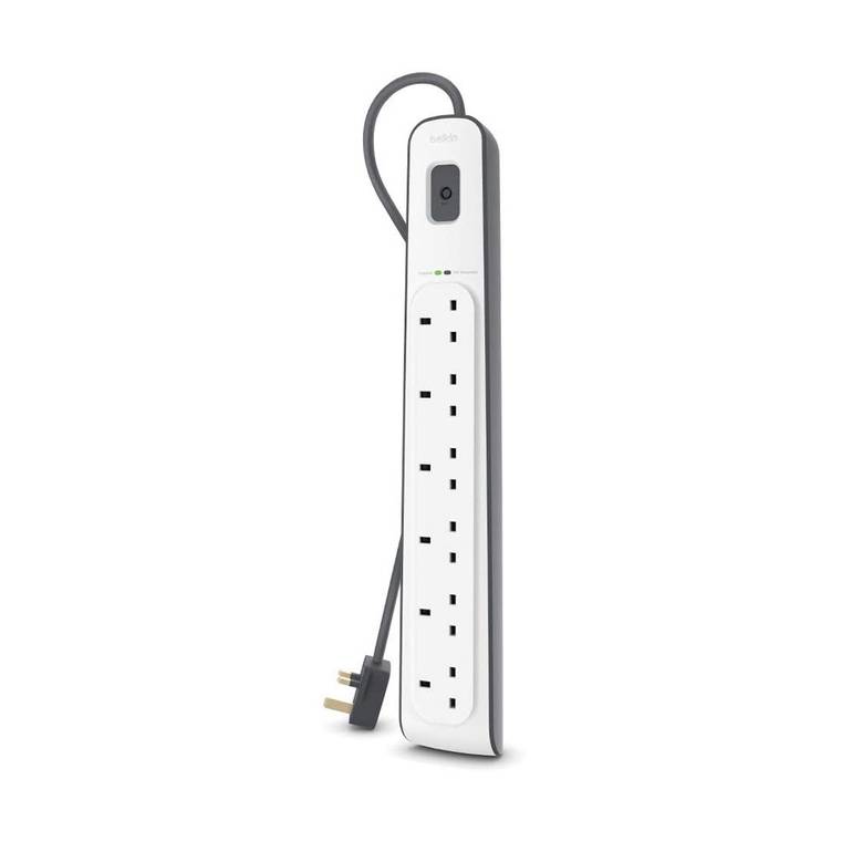 توصيلة كهربائية من بيلكن belkin  الطول 2 متر مع 6 منافذ. 