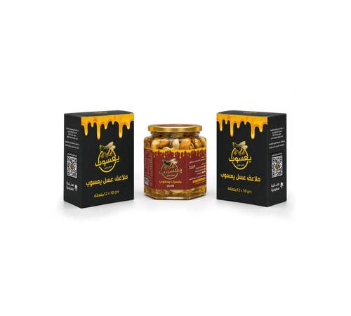 بكج الرجل (عبوتين ملاعق يعسوب 1 للرجال + مكسرات بالعسل 500 جم)