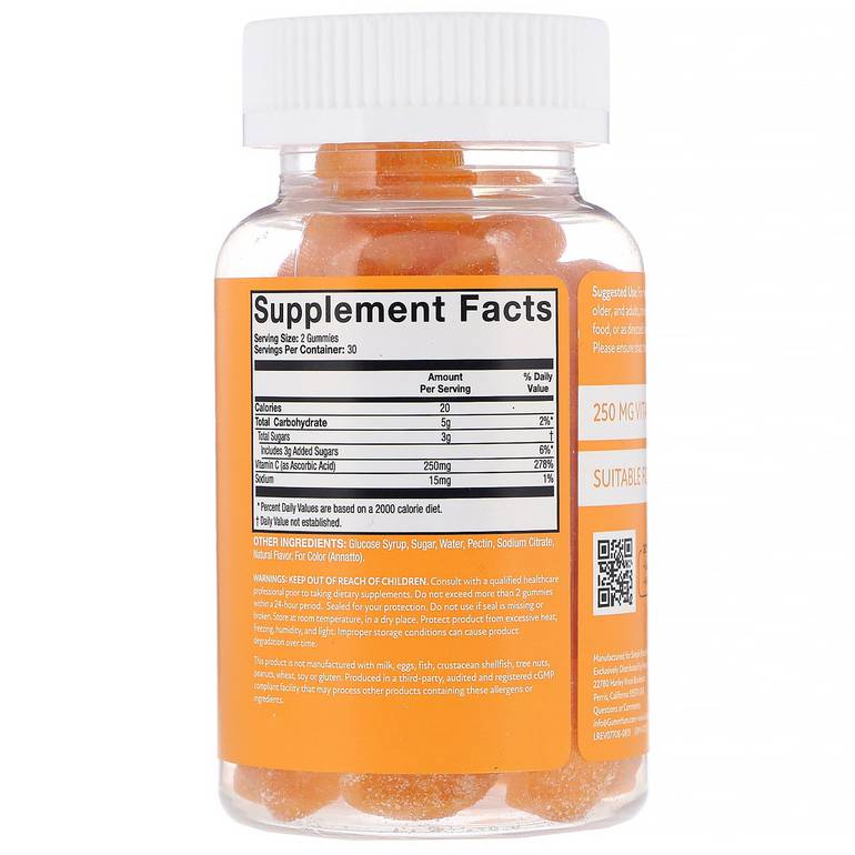 مكمل فيتامين سي معزز للمناعة على شكل حلوى جيلي- يم جم- نكهة تارت البرتقال الطبيعي- (+ 4 سنوات)- (60 حبة)