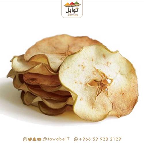 تفاح أخضر شرائح مجففة بدون سكر | سناك صحي ولذيذ
